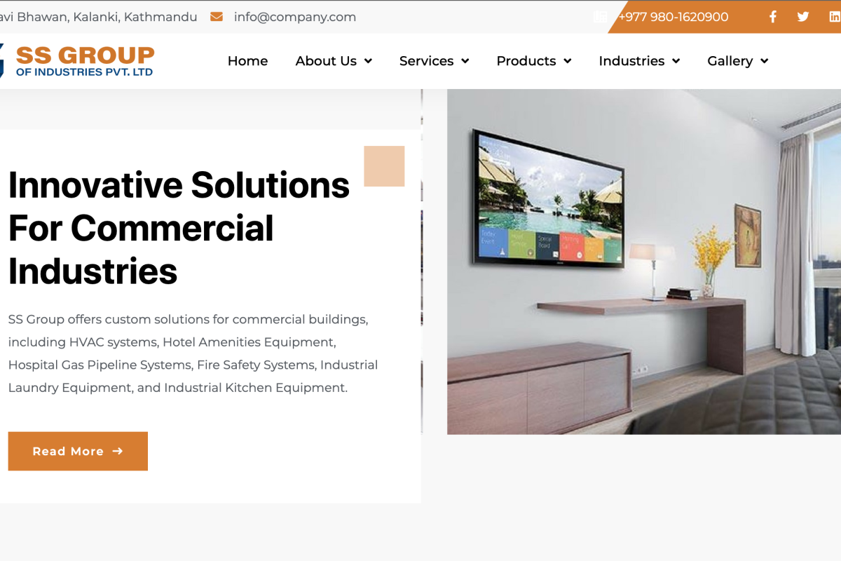 SS Group Industries Commercial Solutions | Custom HVAC & Safety Systems Portal with SPA Backend